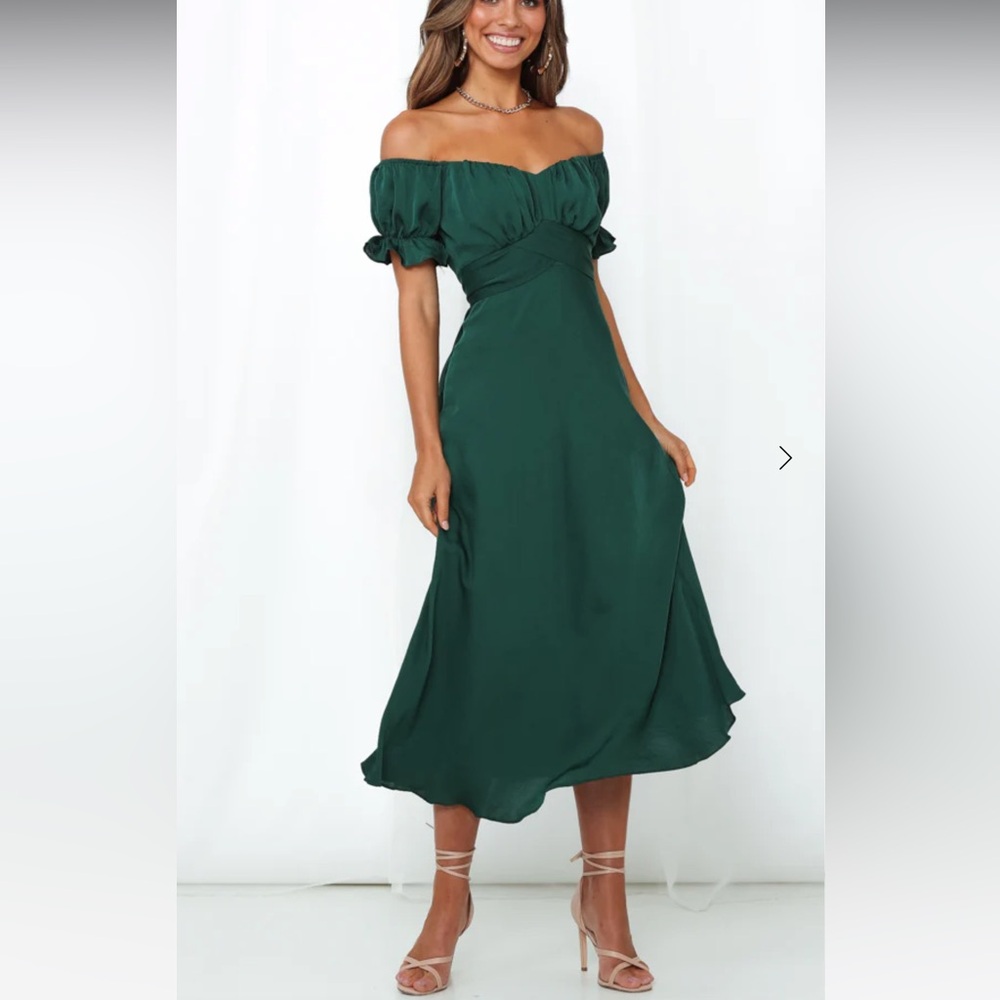 Hello Molly Forest Green MIDI Dress